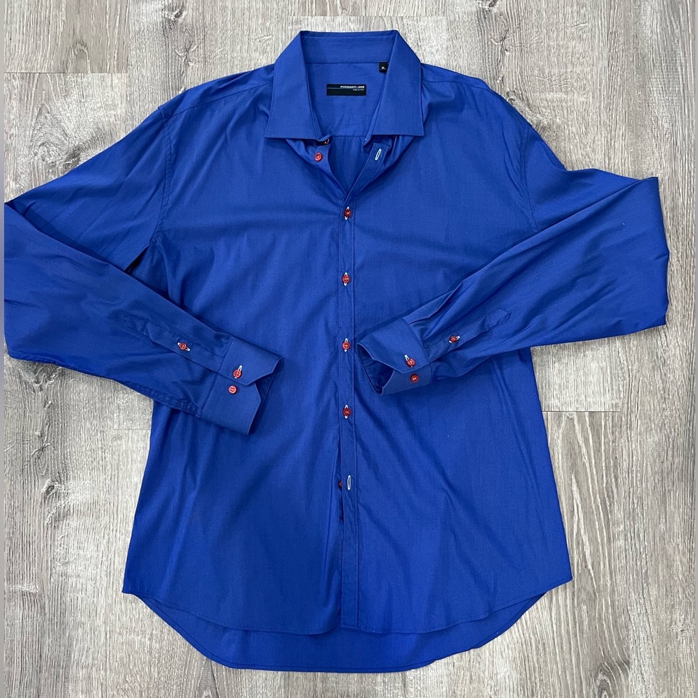 Poggianti, Men’s button down dress shirt, with red buttons